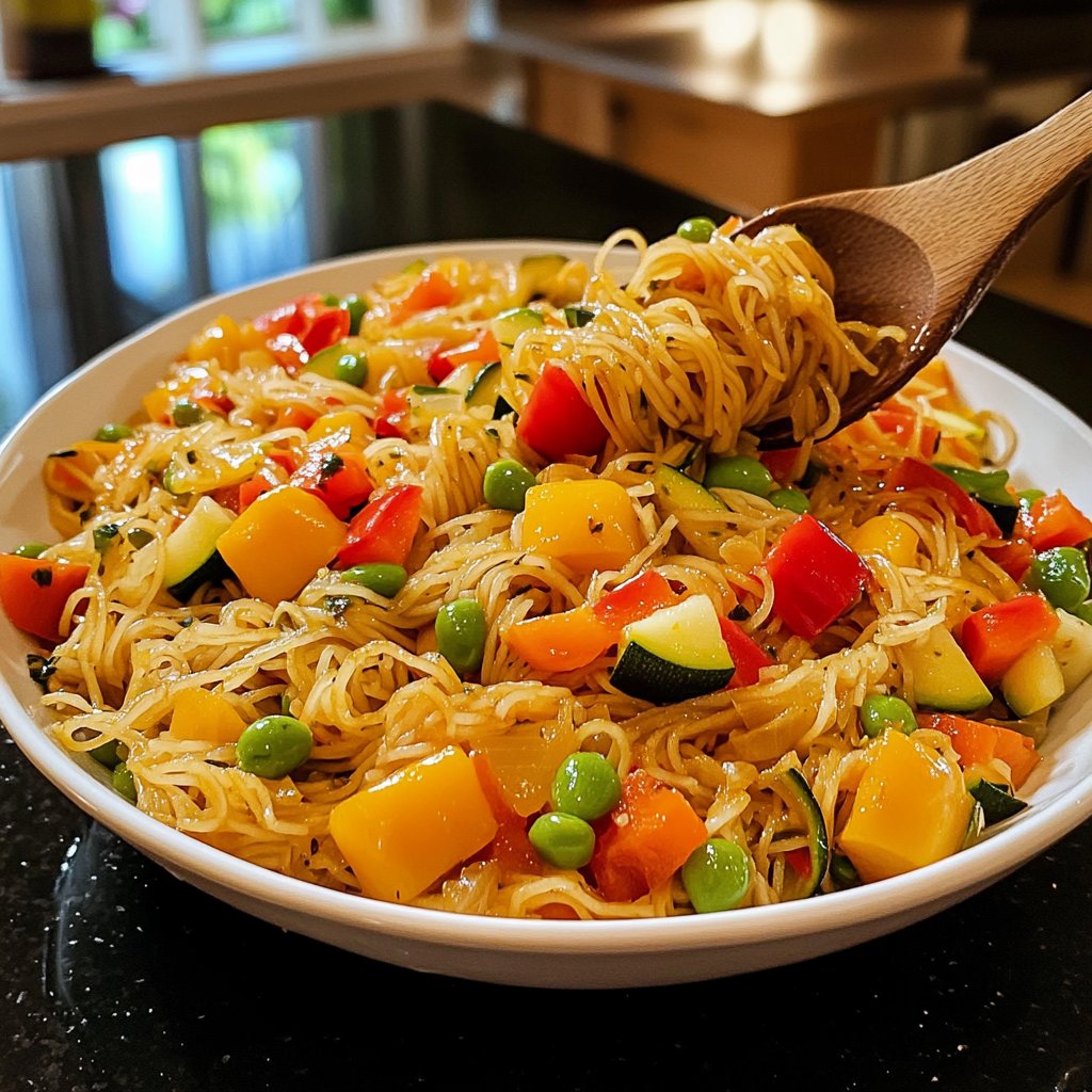 Gemüsepfanne mit Reisnudeln