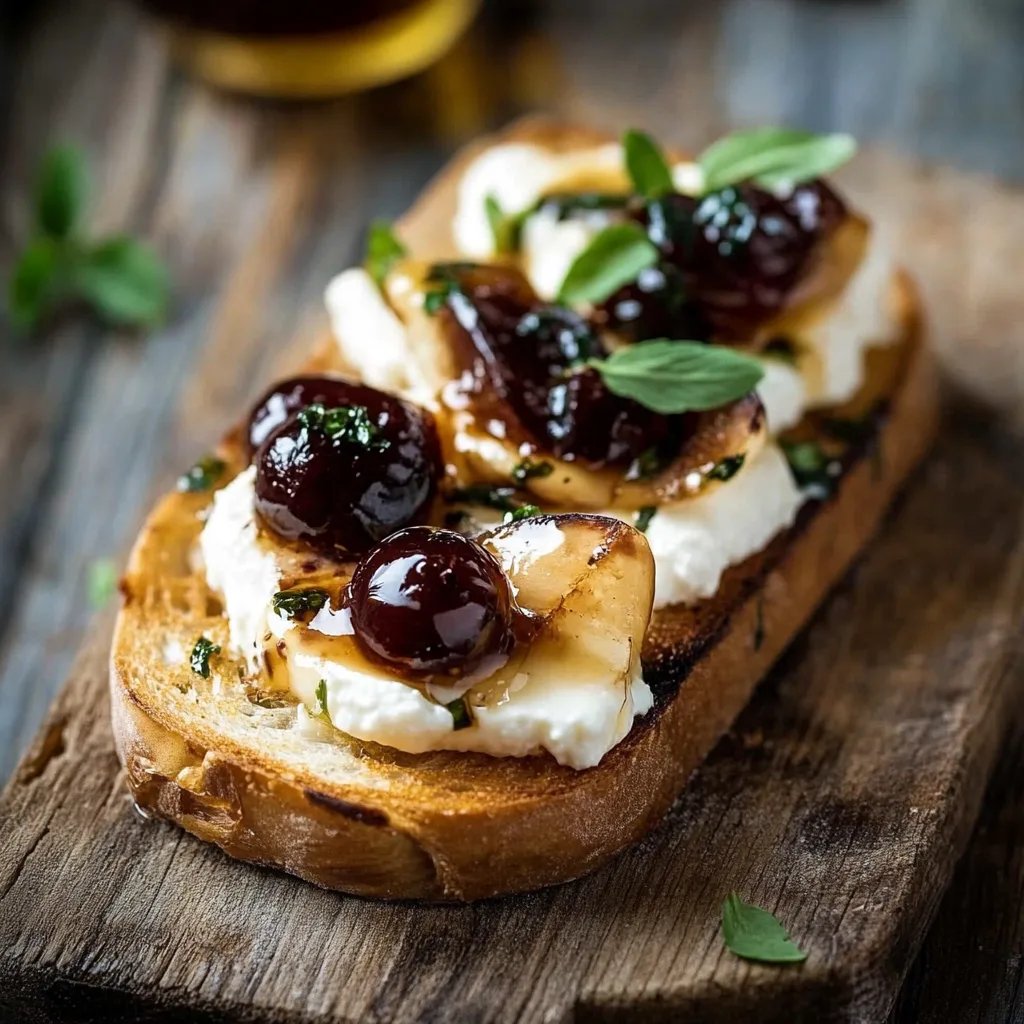 Ricotta-Toast mit Balsamico-Essig