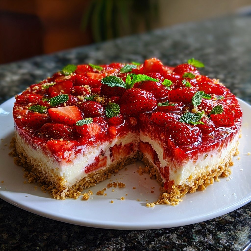 Erdbeerkuchen Mit Frischer Minze