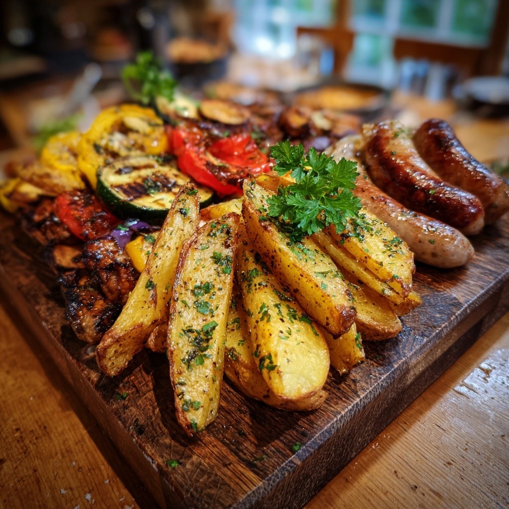 Grill Beilagen Mit Kartoffel Spalten