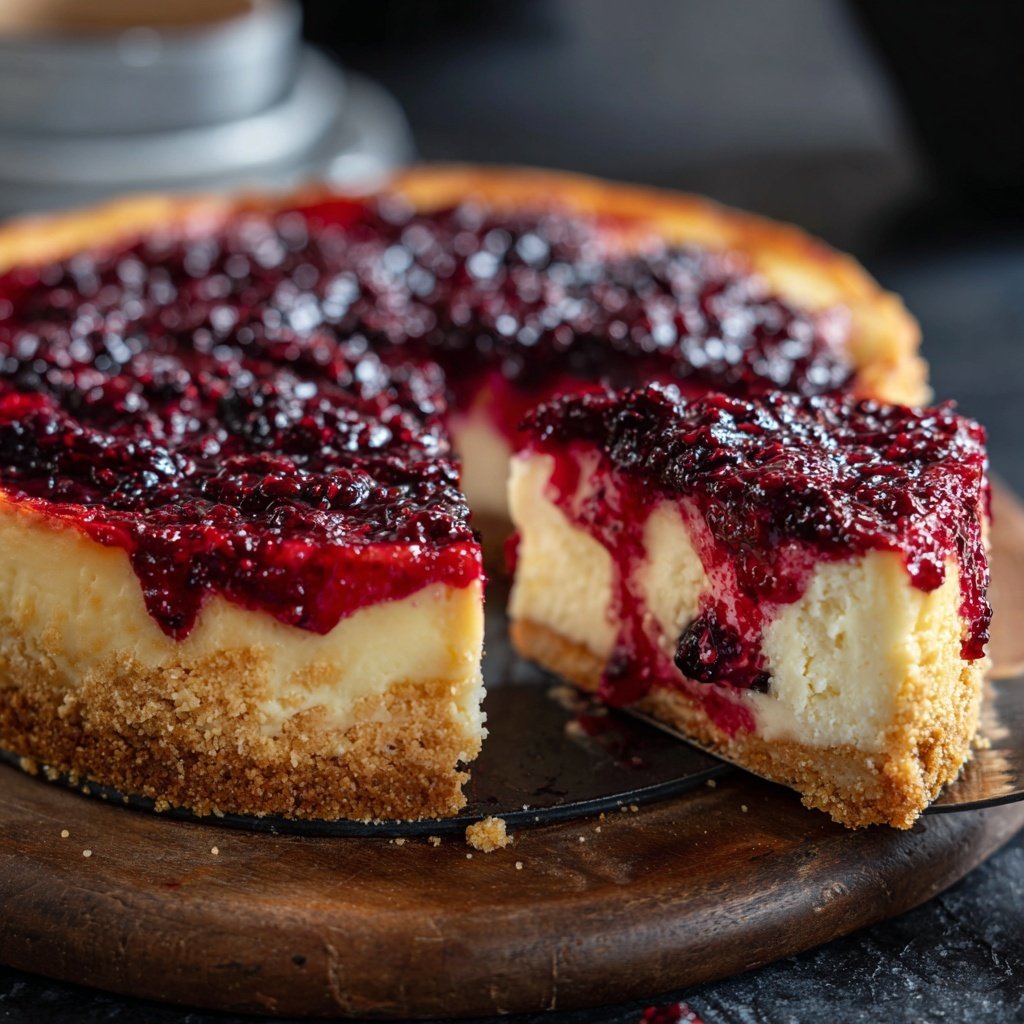 Käsekuchen mit Beerenboden