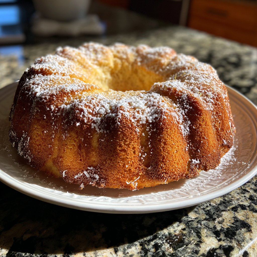 Zitronenkuchen mit Puderzucker