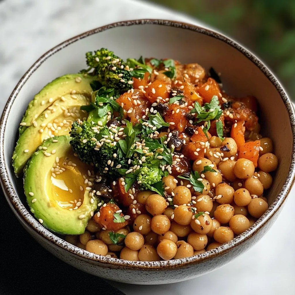 Vegane Kichererbsen mit Sesam