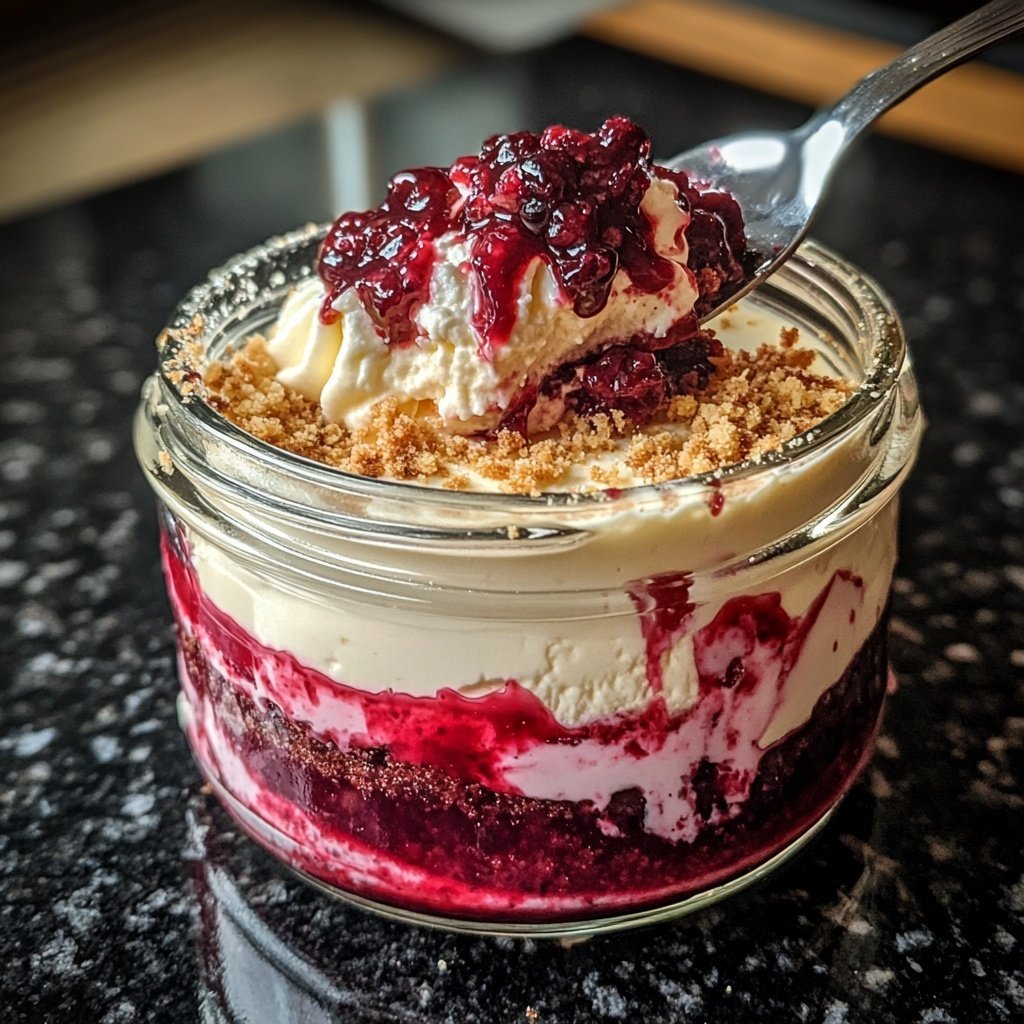 Himbeer-Cheesecake im Glas