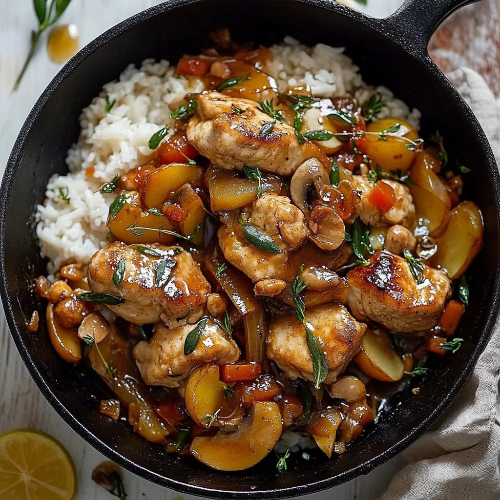 Gebratenes Hähnchen mit Honig und Knoblauch