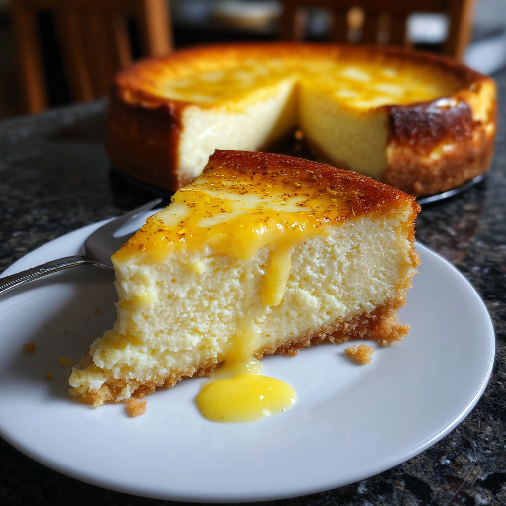 Käsekuchen mit Zitronenboden