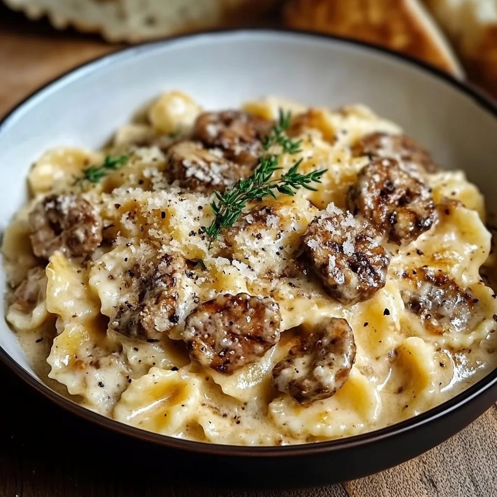 Cremige Parmesan-Knoblauch-Rindfleisch-Fliege