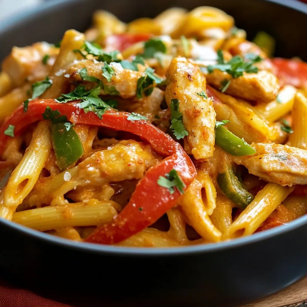 Hähnchen-Fajita-Pasta aus einem Topf