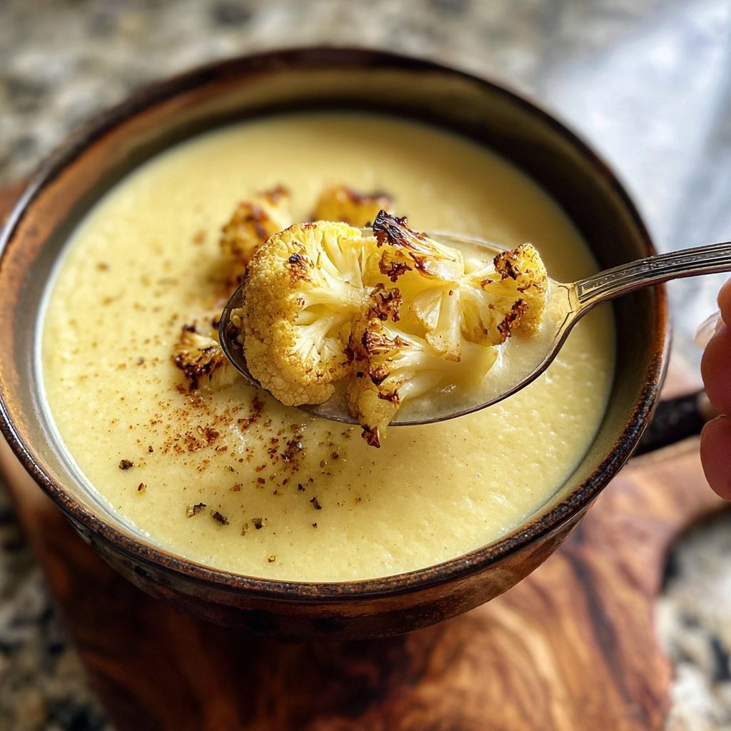 Cremige Blumenkohlsuppe mit Muskat