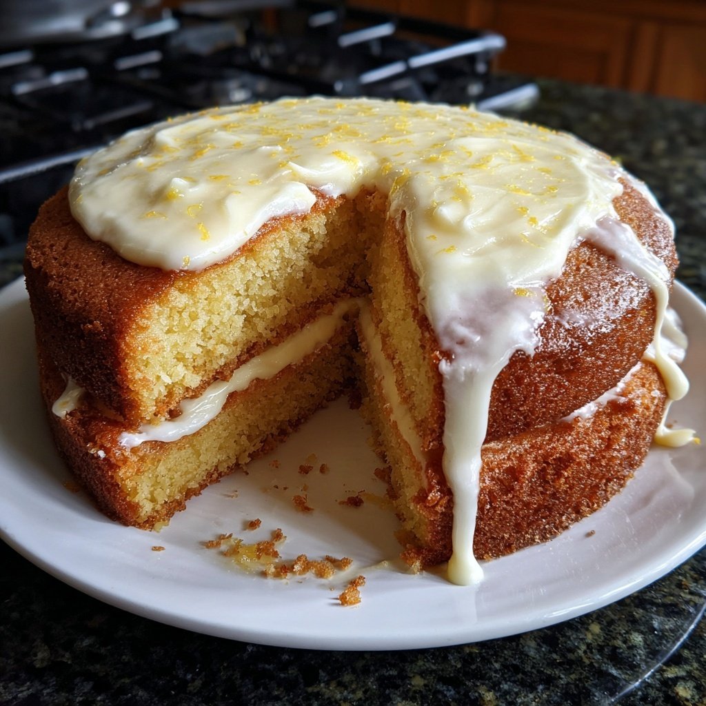 Zitronenkuchen mit Zitronencreme