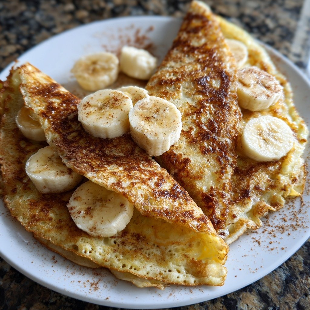 Pfannkuchen mit Banane und Zimt